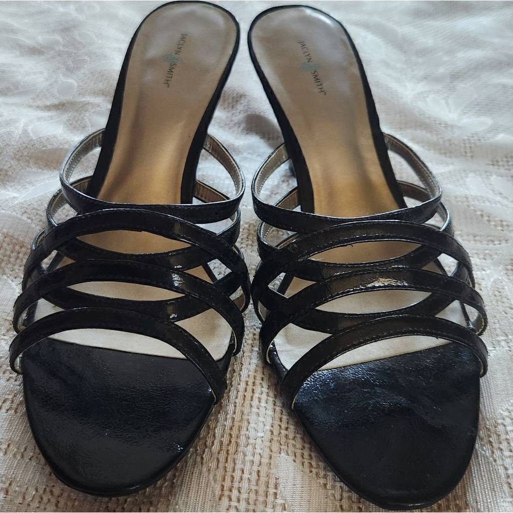 Jaclyn Smith Black kitten heel Slip On StrappySandals